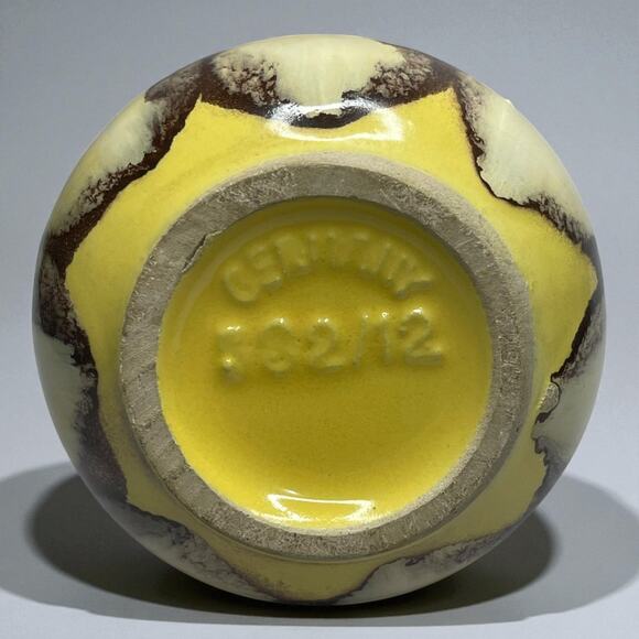 VTG Bay Keramik West Germany 582/12 Yellow Brown Drip Glaze Vase 5" - Picture 13 of 16